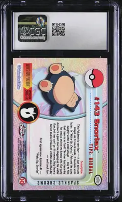 CGC 8 Snorlax Topps 2000 Chrome Series 2 143 Sparkle-Chrome Pokemon Card - Image 2