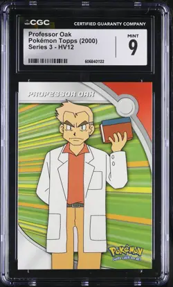 CGC 9 MINT Professor Oak Topps 2000 Series 3 HV12 Pokemon Card - Image 1