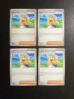 4x Lillie's Determination 119/132 Pokemon Card Playset Mega Evolutions PTCG NM - Image 1