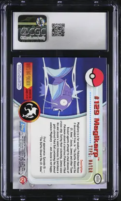 CGC 10 GEM MINT Magikarp Topps 2000 Series 3 129 Pokemon Card - Image 2