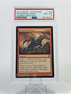 PSA 8 - HARNESS BY FORCE - Journey into Nyx - MTG Magic the Gathering Card Slab - Image 1