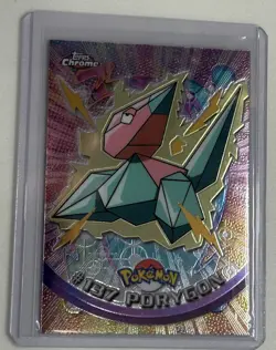 2000 Topps Chrome Porygon Pokemon Card, Foil Holographic - Image 1
