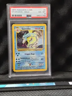 Pokemon Gyarados TCG Base Set Holo Rare Card 6/102 PSA 6 - Image 1