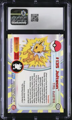 CGC 10 GEM MINT Jolteon Topps 2000 Series 3 135 Pokemon Card - Image 2
