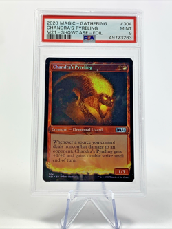 PSA 9 FOIL - CHANDRA'S PYRELING Showcase #304 M21 MTG Magic the Gathering Card - Image 1