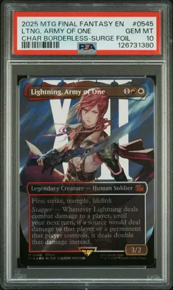 2025 MTG FINAL FANTASY #0545 LIGHTNING, ARMY OF ONE PSA 10 - Image 1
