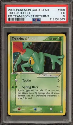 Pokemon Treecko Gold Star EX Team Rocket Returns Holo Ultra Rare #109 PSA 5 - Image 1