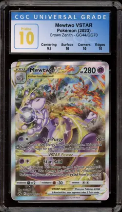 Pokemon Mewtwo VSTAR Crown Zenith Galarian Gallery FA #GG44 CGC 10 Pristine - Image 1