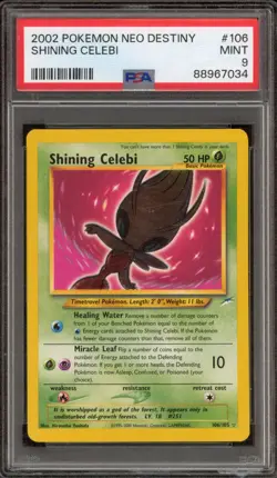 Pokemon Shining Celebi Neo Destiny Unlimited Holo Secret Rare #106 PSA 9 Mint - Image 1