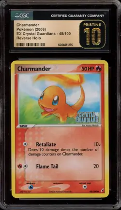 Pokemon Charmander EX Crystal Guardians Reverse Holo #48 CGC 10 Pristine - Image 1