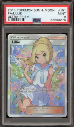 Pokemon Lillie Ultra Prism Full Art #151 PSA 9 Mint - Image 1