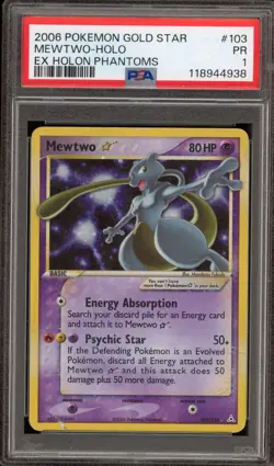 Pokemon Mewtwo Gold Star EX Holon Phantoms Holo Ultra Rare #103 PSA 1 - Image 1