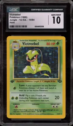 Pokemon Victreebel Jungle 1st Edition Japanese Holo Rare #14 CGC 10 Gem Mint - Image 1