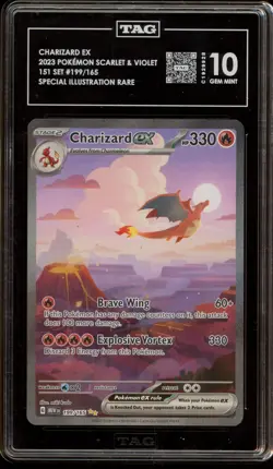 Pokemon Charizard ex 151 MEW EN Special Illustration Rare #199 TAG 10 Gem Mint - Image 1