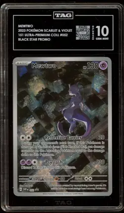 Pokemon Mewtwo 151 Ultra-Premium Coll. Promo SVP EN 052 TAG 10 Gem Mint - Image 1