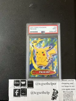 Pikachu Topps Pokemon Advanced Challenge PSA 9 MINT 2004 - Image 1