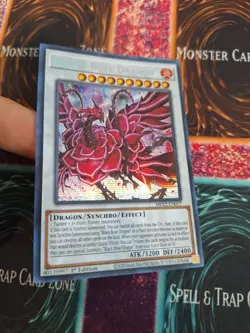 Yugioh Ruddy Rose Dragon MP22-EN077 Prismatic Secret Rare 1st Edition Near Mint - Image 2