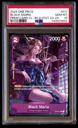 PSA 10 Gem Mint Black Maria ST04-011 Premium Card CL 2024 English ONE PIECE TCG - Image 1