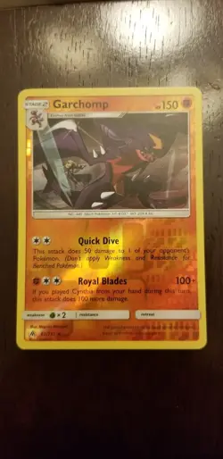 Garchomp - 62/131 - Pokemon Card Forbidden Light SM Reverse Holo Rare NM 2018 - Image 1