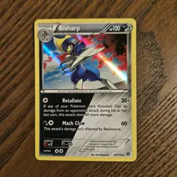 Bisharp 64/114 Pokemon Card Rare Holo 2016 XY Steam Seige NM - Image 1