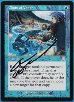 Chain of Vapor Onslaught NM Blue Uncommon SIGNED MTG CARD (ID# 504935) ABUGames - Image 1