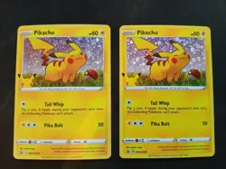 Pokemon TCG | Two Holo 25th Anniversary Pikachu Promo Cards | SWSH039 - Image 1