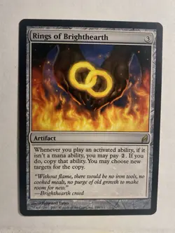 1X Played MTG Magic The Gathering Rings Of Brighthearth Lorwyn Rare Card - Image 1
