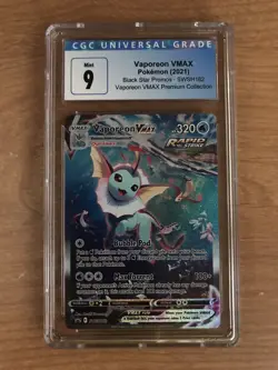 Pokemon Vaporeon VMAX SWSH182 Black Star Promos 2021 English TCG Card CGC 9 - Image 2