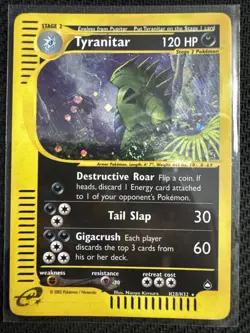 Pokemon TCG Tyranitar Aquapolis Holo Card H28/32 - Image 1