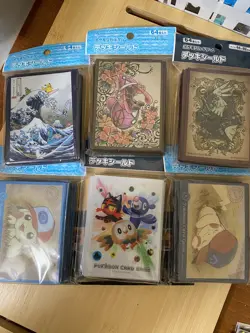 6x Lot New Official Pokemon Card Sleeves Surfing Pikachu - Image 1