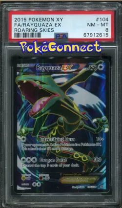 PSA 8 Pokemon Rayquaza EX Full Art XY: Roaring Skies #104/108 Holo Rare Card - Image 1