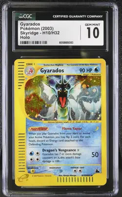 CGC 10 GEM MINT Gyarados 2003 Skyridge H10/H32 Holo SWIRL Pokemon Card - Image 1