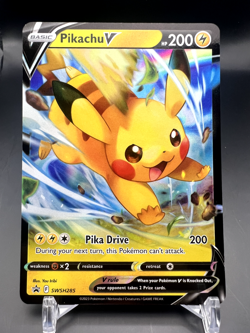 Pikachu V SWSH285 Black Star Promo Crown Zenith Pokemon TCG Card Near Mint - Image 1