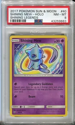 PSA 8 Pokemon Shining Mew Shining Legends #40/73 Holo Rare Card - Image 1