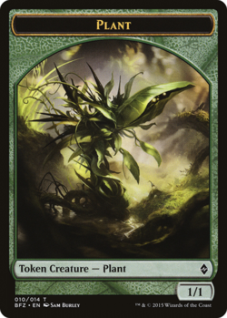 Plant Token Battle for Zendikar Light Play Magic the Gathering DNA GAMES - Image 1