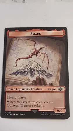 MTG Smaug Token Lord Of The Rings NM Magic the Gathering - Image 1