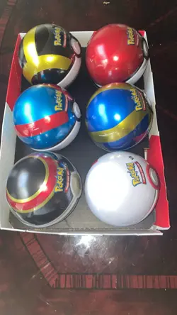 Pokemon Premier Poke Ball Tin Set Of 6 Sealed 3 TCG Booster In Each Tin - Image 3