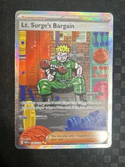 Lt. Surge's Bargain SIR Mega Evolution 185/132 Pokemon Near Mint (PSA 10 Worthy) - Image 1