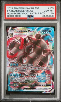 2021 POKEMON SWSH BLACK STAR PROMO #103 FULL ART/BLASTOISE VMAX PSA 10 - Image 1