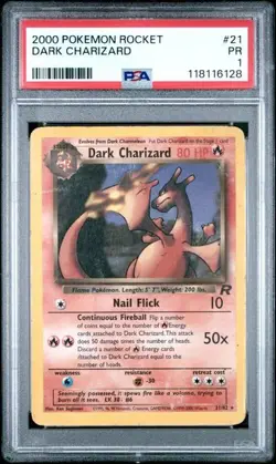 PSA 1 PR 2000 Dark Charizard 21/82 Team Rocket - Image 1