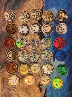 Pokemon Coins Lot Offical TCG Coin DUPLICATES Jumbo And Regular 70+ - Image 2