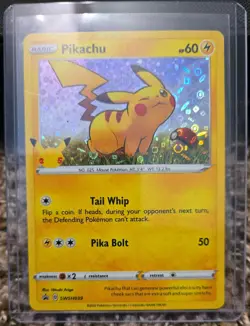 Pokemon 2020 TCG- Pikachu SWSH039 Black Star Promo Holo Rare 25th Anniversary - Image 1