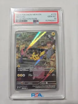 2023 POKEMON MEW EN-151 ILLUSTRATION RARE #173 PIKACHU PSA 10 - Image 1