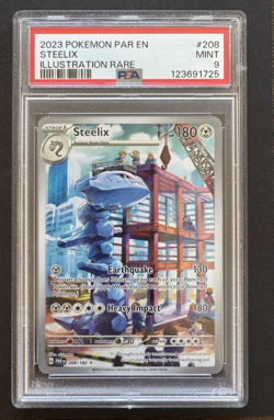 Pokemon Steelix 208/182 SV04: Paradox Rift Illustration Rare Holo PSA Mint 9 - Image 1