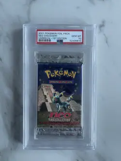 2001 PSA 10 Gem Mint Neo Discovery Pokemon Booster Pack Umbreon Art 1st Edition - Image 1