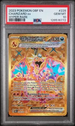 2023 Pokemon OBF En-Obsidian Flames Hyper Rare #228 Charizard EX PSA 10 Gem Mint - Image 1