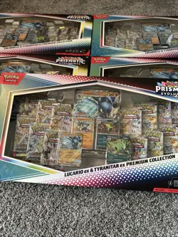 Pokemon TCG Lucario Ex Tyranitar Ex Prismatic Evolution Collection - Image 4