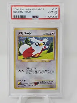 2000 Pokemon Japanese Neo 3 Delibird Holo PSA 10 - Image 1