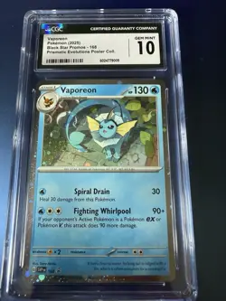 Vaporeon 168 Holo Black Star Promo Prismatic Evolutions Pokemon CGC Pristine 10 - Image 1