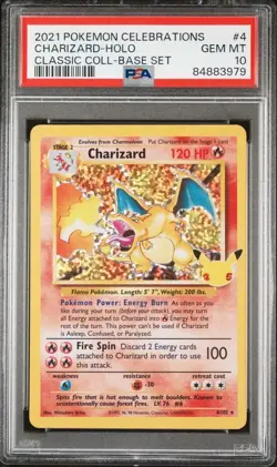 2021 Pokemon Celebrations Charizard Holo Classic Collection 4/102 PSA 10 - Image 1